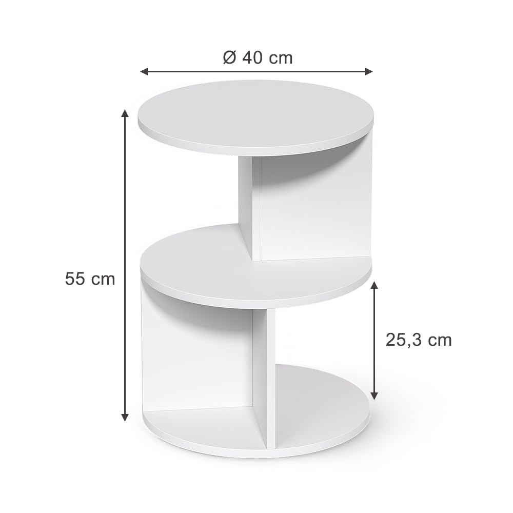 Vicco tavolino Trino, Bianco, 40 x 40 cm