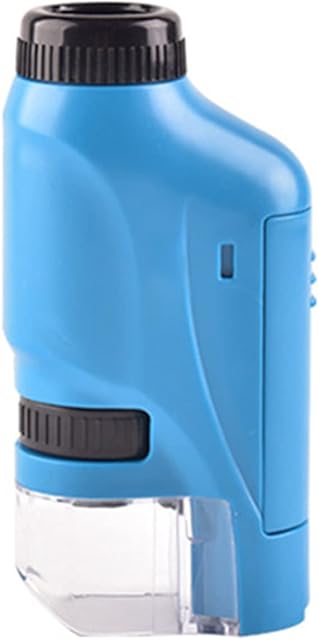 You's Auto 60-120x Pocket Microscope Battery Powered Handheld Mini Microscope with LED Light Portable High Definition Children Microscope(blue)