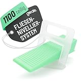 greate 1100-teiliges Fliesen Nivelliersystem 2mm - Fliesenverlegehilfe Set mit 1000 Zuglaschen & 100 Keile - Fliesen Keile Set - Fliesen Verlegehilfe - Fliesenleger Werkzeug - Nivelierset Fliesen