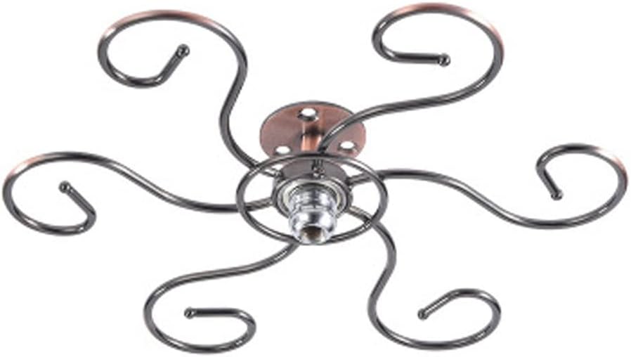 Stainless Steel Bronze 6 Cups Wine Glass Holder Rotatable Hanging Cup Kitchen Bar Goblet Stemware Storage