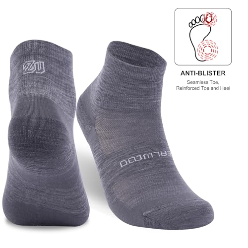 Image of No Show Athletic Socks, ZEALWOOD 3 Pairs Merino Wool Ultra-Light Running Tennis Golf Socks for Men Women