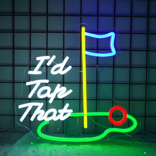 NOSUN Golf Neon Sign Golf Neon Signs for Wall Decor Light Up Sign Course LED Sign Sports Themed Neon Light Flag Ball Neon Light Sign for Golf Club Sport Gym Man Cave Wall Decor LED Sign — view 2