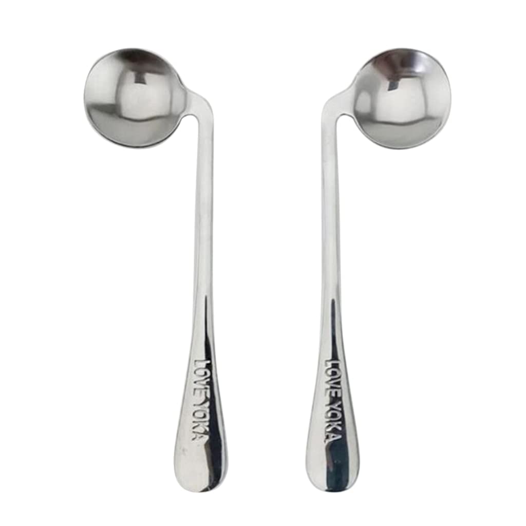 WIPPWER 2 Piezas de Utensilios adaptativos Cucharas en ángulo curvadas Utensilios de for Comer Cubiertos for temblores de Manos, Artritis, Parkinson o Uso de Ancianos