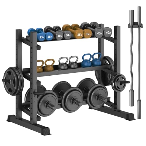 ZHNSYDN 3-Tier Weight Rack for Home Gym