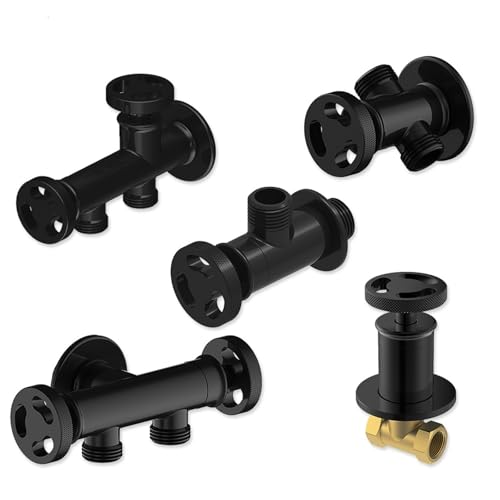 Vanne triangulaire multifonction G1/2 robinet arrêt angle laiton noir - 3