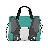 Laptop Shoulder Bag Boston Terrier Dog Portable Laptop Sleeve Case with Strap for 14/15.6/16in Notebook Computer Messenger Bag for Women Men Briefcase