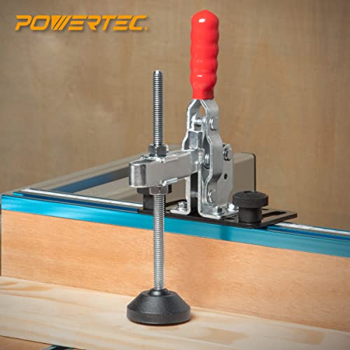 Image of POWERTEC 6 inch Large Toggle Clamp Foot with Nuts & Washers, Oversized Stud Clamp Foot Compatible with Toggle Clamps for Table Saw Fence, Drill Press Table, and Woodworking Jigs (71700)