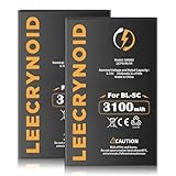 LeeCrynoid (2Pcs) BL-5C Battery,3.7V 3100mAh Ultra High Capacity Rechargeable Battery,Compatible with Nokia BL-5C Phone, Home Radio, Camera, TV Remote Control, GPS