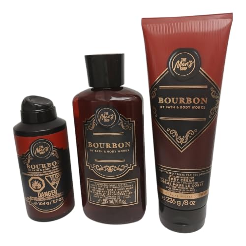 Bath & Body Works Bourbon - Ultra Shea Body Cream 8 oz, 2-in-1 Hair + Body Wash 10 oz & Deodorizing Body Spray 3.7 oz - Set - image 1