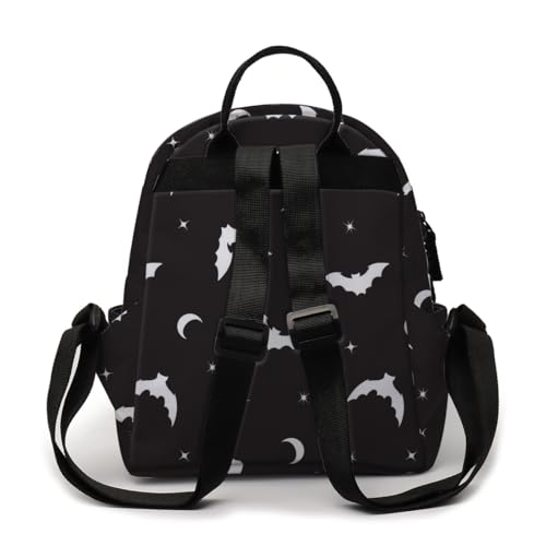 Image of Deanfun Mini Backpack for Women - Waterproof Cute Small Backpack with Bat Print, Multi Pockets and Reinforced Belts MNSB-311
