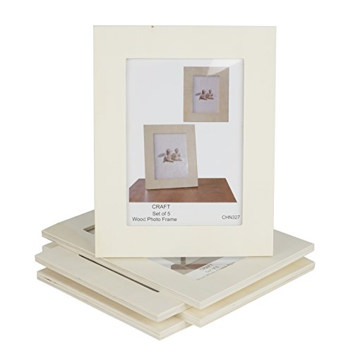 Wallniture Craft Picture Frames Collage Wall Decor 5x7 Photo Frame Set of 5 Unfinished Wood