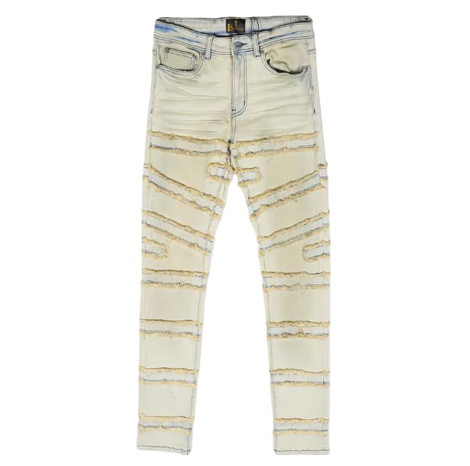 Men's Slim-Fit Jeans - Straight-Leg Pants with Zipper Closure - Casual Pants for Spring and Autumn