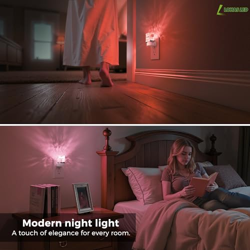 L LOHAS LED Night Light, Night Lights Plug into Wall with 10 Color Change RBG Nightlight Plug in Wall, Built in Dusk to Dawn Sensor for Hallway, Bathroom, Rooms, 2 Pack — view 5