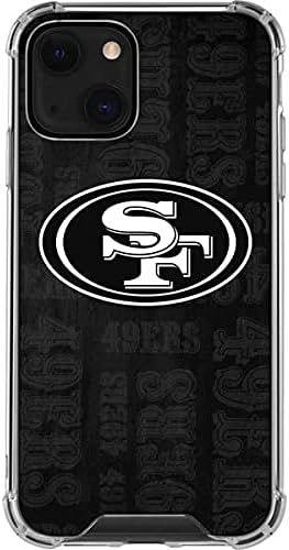 Skinit Clear Phone Case Compatible with iPhone 13 Mini - Officially Licensed NFL San Franciso 49ers Black & White Design