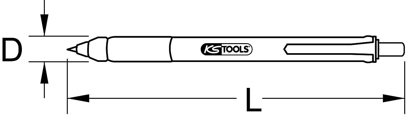 KS Tools 300.2138 Punta a tracciare in metallo duro, modello a penna, 160 mm