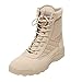 Nvtuuer Men Boots Comfortable Fashion Breathable Lace Up Solid Color Outdoor Autumn Winter Male Knee High Boots (Khaki, 8.5)