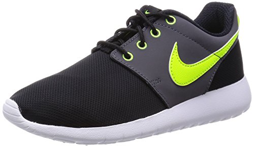 Nike Nike Rosherun (gs), Sneakers Basses Garçon, Noir - Schwarz (Black/Volt-White-Dark Grey), 36