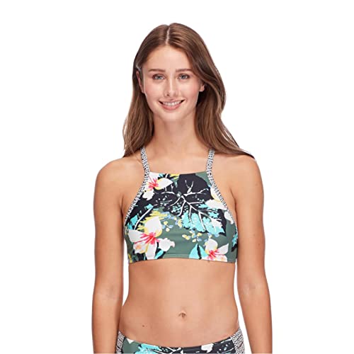 Body Glove Damen Luna Strappy Back High Neck Crop Bikini Top Swimsuit Bikinioberteil, Oahu Kaktus, Large Cover