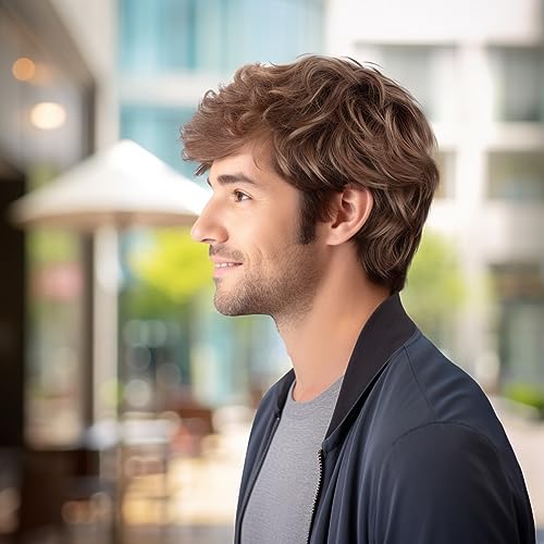 BERRYLION Short Brown Mens Wig, Average - Image 3