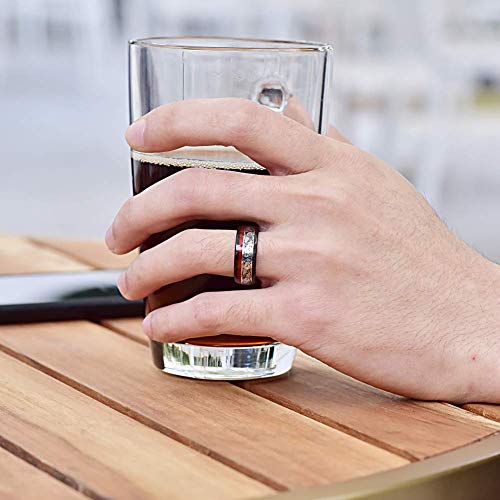 Vakki 8mm Black Tungsten Ring for Men with Celtic Spiral and Red Guitar String Inlaid Wedding Band Comfort Fit Size 7-12.54