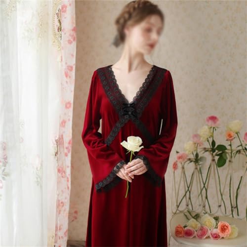 Pyjama long en velours TXQHD pour l'hiver chaud et ample