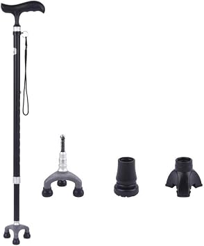 BIANRUN Walking Sticks Walking Assisstant Device for Elderly Handicapped and Disabled Users Adjustable Cane Lightweight Walking Stick,Gray