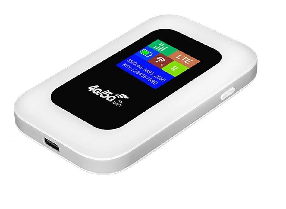 4G/5G WiFi Portable Mobile Hotspot Router, LTE Unlocked Wireless Broadband MiFi with LCD Display, 150Mbps High Speed
