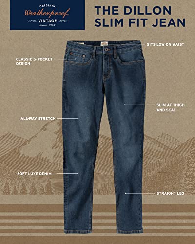 Weatherproof Vintage Men's Jeans | Super-Soft Denim Jeans | Stretch Jeans For Men | Blue & Black Jeans For Men | Slim Fit Jeans | Dark Blue Jeans For Men | Size 40W X 32L #TOP1