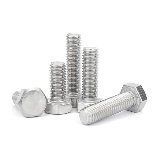 Image of 1 /2 inch-13 x 1-3 /4 inch Hex Head Screw Bolt,Fully Threaded,304 Stainless Steel 18-8,UNC Coarse Thread,5 Pcs.