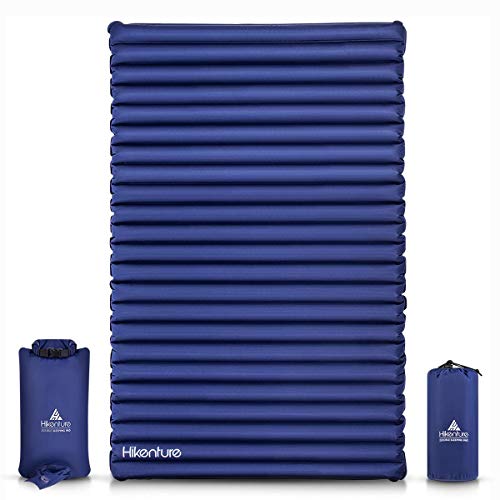 Hikenture Double Camping Pad Large Inflatable Air Mattress with Pump Bag -