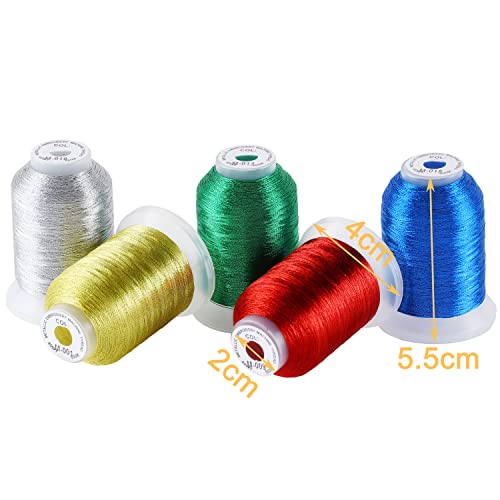 New brothread 20 Assorted Colours Metallic Machine Embroidery Thread Kit 500M Each Spool for Computerized Embroidery and Decorative Sewing