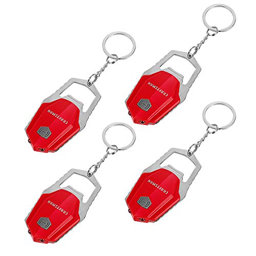 Craftsman Mini LED Keychain Flashlight Set, 4 Pack EDC Ultra Bright Key Ring
