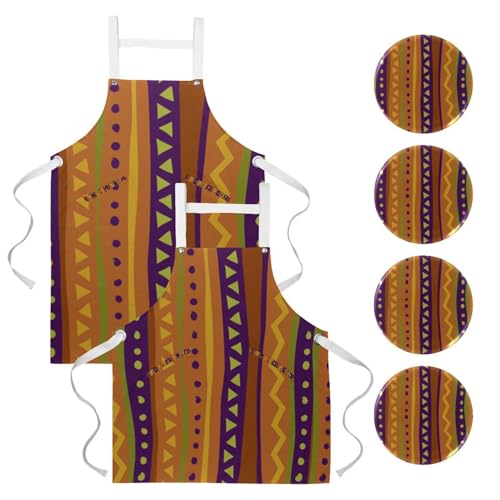 Tablier de cuisine à motif géométrique pour éviter les taches de cuisson