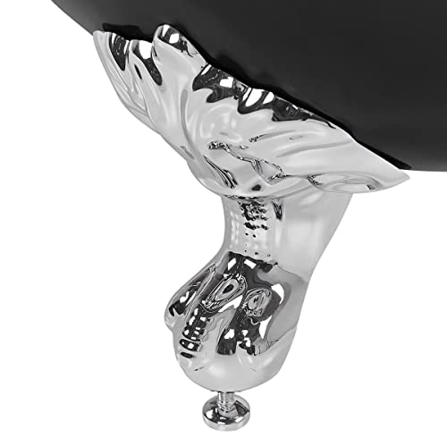 Retro Badewanne schwarz oval freistehend 170 x 80 cm Löwenfußen in silber Cayman