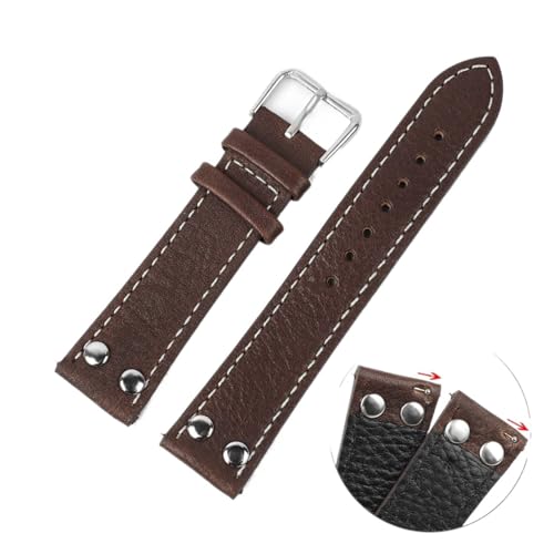 Remplacer les bracelets de montre usés par ce cuir véritable Run Ken haute qualité 22mm