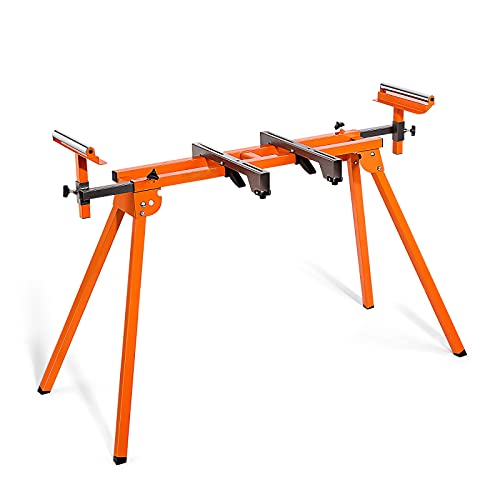 Miter Saw Stand with Durable Iron Skeleton frame, 21.6lbs Lightweight, 76-4/5' Max Sliding Rail, Compatible & Portable, Quick to Install and Remove-MSS01A
