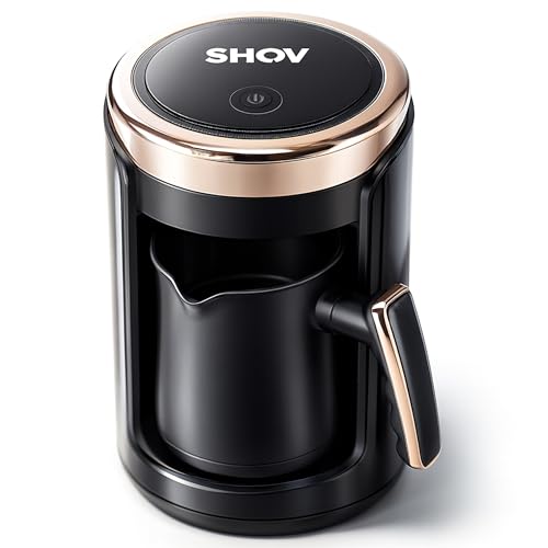 Shov Elektrischer Mokkakocher – Türkische Kaffeekanne, 250ml, 600W, Überhitzungsschutz, Edelstahl-Heizelement, schnelle Zubereitung, für 1-4 Tassen, modernes Design Shov Elektrischer Mokkakocher – Türkische Kaffeekanne, 250ml, 600W, Überhitzungsschutz, Edelstahl-Heizelement, schnelle Zubereitung, für 1-4 Tassen, modernes Design