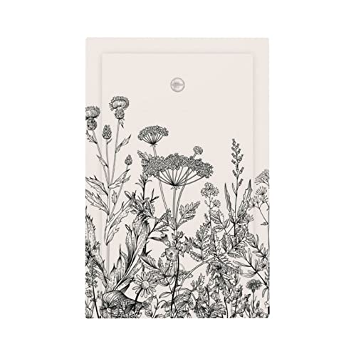 Vintage Floral Rustikale Blume 1 Gang Lichtschalter Abdeckung Keine Decive Blank Wandplatte Dekorative Schalterplatte für Badezimmer Zuhause Schlafzimmer Dekorieren 12,7 cm x 3 Übergröße
