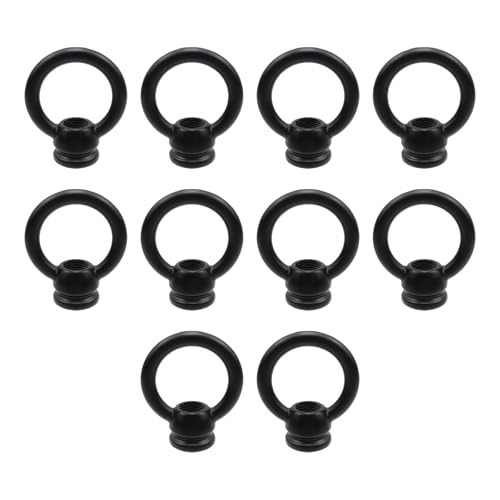 Savagrow 10Pcs Lamp Eye Nut Black Chandelier Ring Shape Female Loop Eye Nut for Hanging Lamp