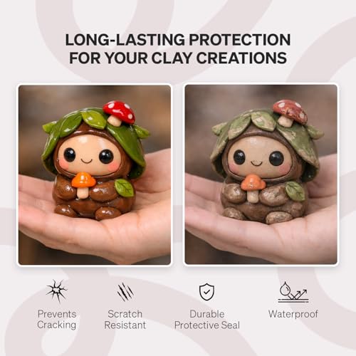 Image of GRANOTONE Clay Varnish Gloss 120 ml Water Based Clear Protective Finish for Air Dry Polymer Glaze Effect Craft Items Made in India