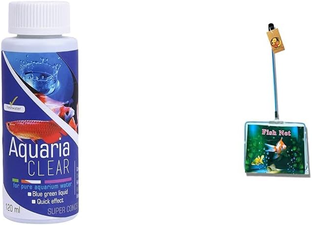 Foodie Puppies Aquatic Remedies Aquaria Clear - 120ml & Foodie Puppies Fish Net Cleaner for Aquarium/Fish Tank - 6inch (Aquarium Fish Net 6inch)