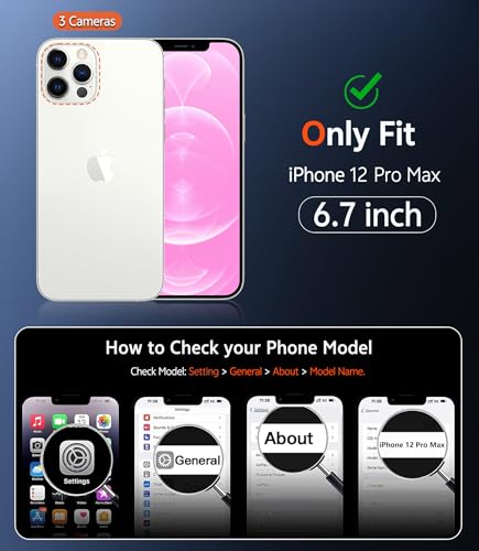 Image of FNTCASE for iPhone 12 Pro-Max Case: Clear Magnetic Phone Cases Compatible with Magsafe Slim Anti Yellowing Military Grade Drop Protection Rugged Protective Transparent Cell Phone Cover (B-Pink)