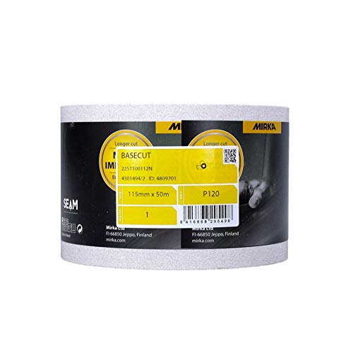 Mirka BASECUT Schleifpapier 115 mm x 50 m P120 Schleifrolle (2251100112N) Universal Schleifpapier