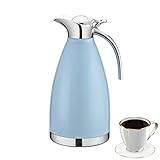 OnePine 2L/68oz Jarra Térmica Acero Inoxidable Doble Pared Aislado al vacío Cafetera, zumo/leche/té Jarra Termo, agua caliente y agua Fría para (Azul)