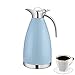 OnePine 2L/68oz Jarra Térmica Acero Inoxidable Doble Pared Aislado al vacío Cafetera, Zumo/Leche/té Jarra Termo, Agua Caliente y Agua Fría para (Azul)