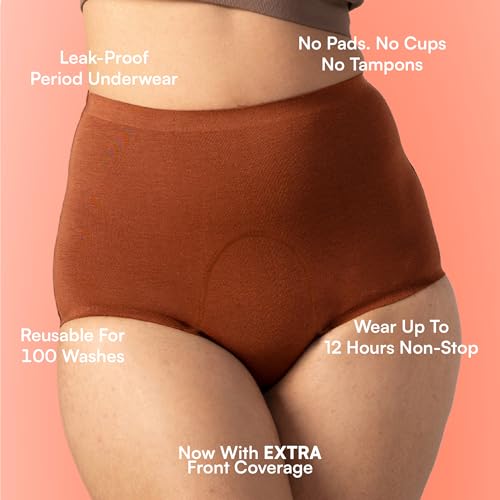 Image of Mahina Modal Period Panty for Girls & Women - Dark Brown, No Pads Required, High-Waist, Reusable, Leakproof, No Rashes