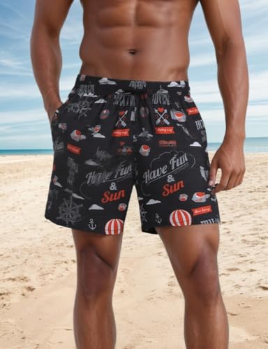 Mens Quick Dry Swim Trunks Elastic Casual Summer Board Shorts Beach Swimwear