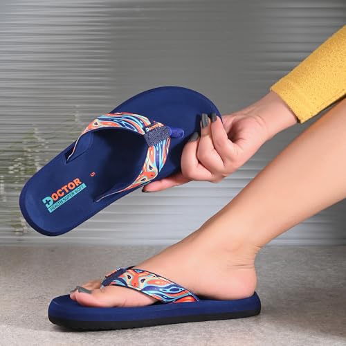 Image of DOCTOR HEALTH SUPER SOFT Women Stylish Printed Flip Flops | Soft Cushioned Everyday Wear Slippers for Women | Lightweight Anti-Slip Casual Thong Sandals