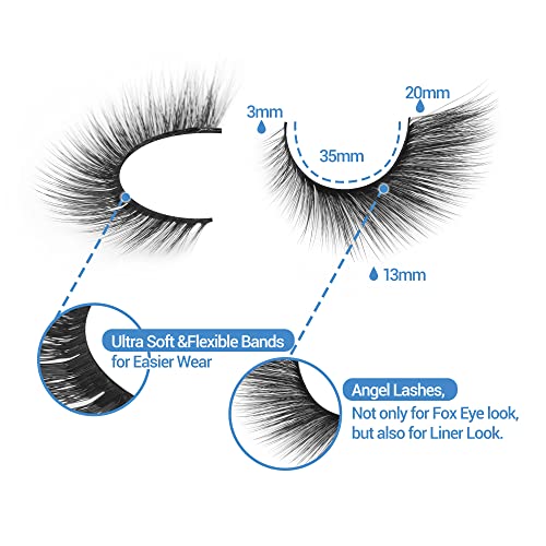 False Eyelashes Fluffy Dramatic Faux Mink Fox Eye Lashes 20Mm Full Volume Angel Lashes Like Lash Extension For Lift Effect Pack Lashes 10 Pairs By Yawamica #TOP3