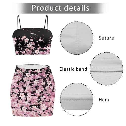 Image of 2025 Sexy Spaghetti Strap Crop Tops and Bodycon Skirt Casual 2 Piece Set S-4XL